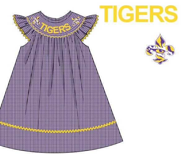 Smocked lsu hot sale baby clothes