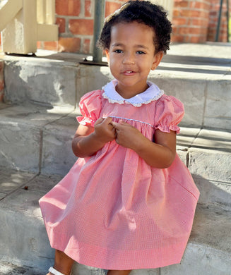 Orange gingham dress