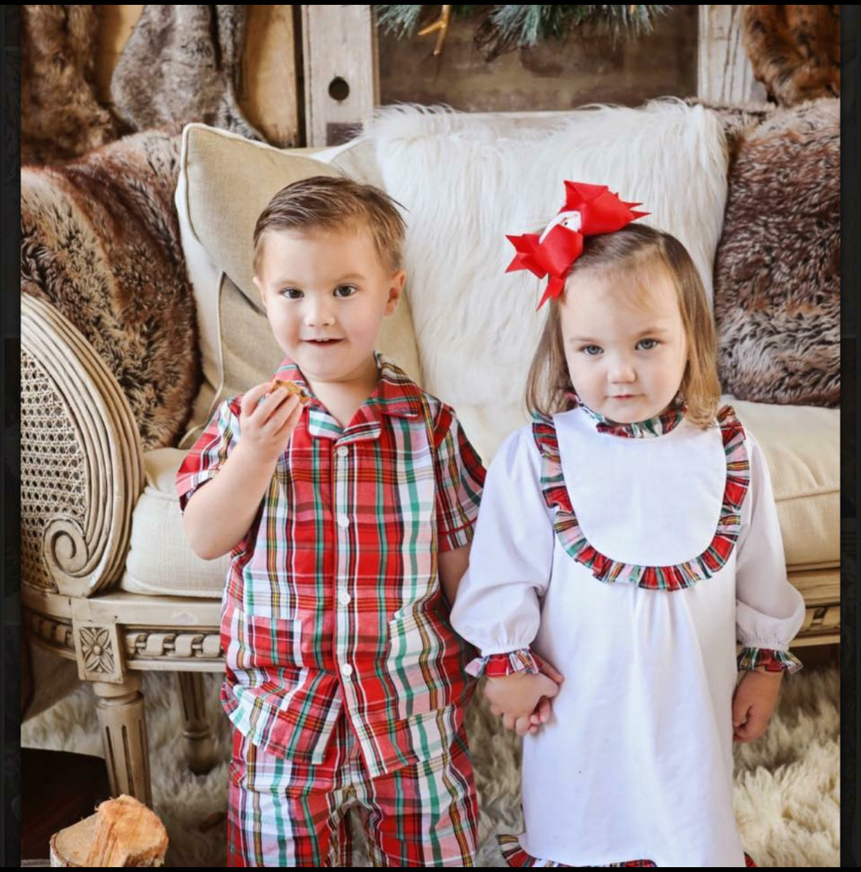 Boy girl hot sale christmas pajamas