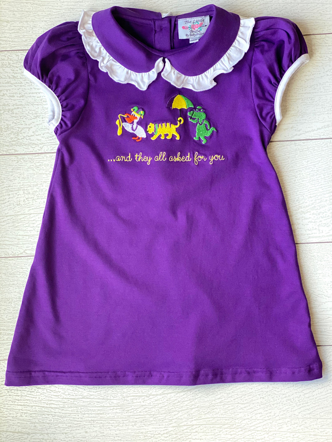 “all asked for you” Mardi Gras dress