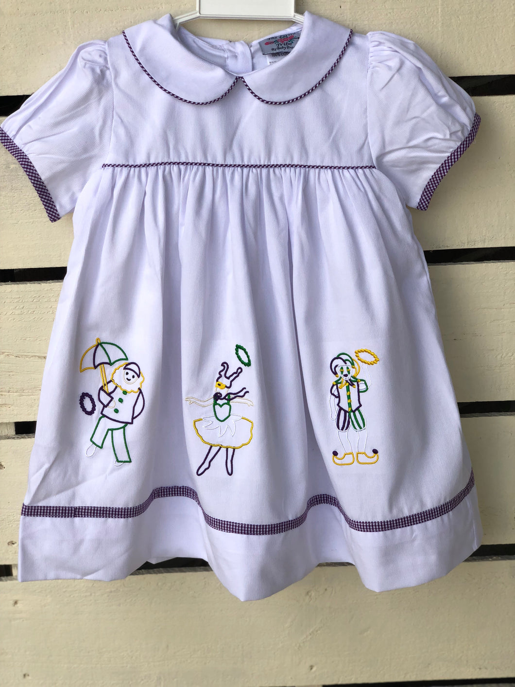 Mardi Gras cotton dress with embroidery