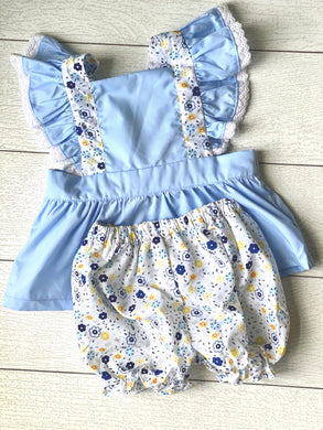 Retro floral bubble short set
