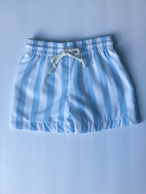Blue stripe swim trunks
