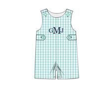 mint gingham knit jon jon with or without mono