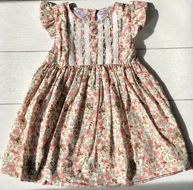 Peach floral dress