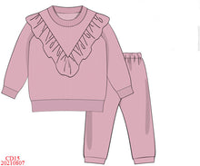 Pink ribbed knit set