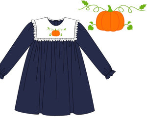Navy knit pumpkin dress