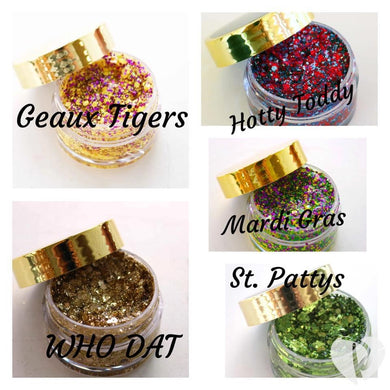 Mardi Gras face glitter