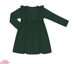 Green ribbed knit dress