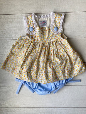 yellow floral diaper set