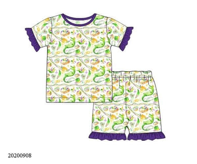 Mardi Gras party girl knit pj