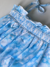 blue knit tie dye romper