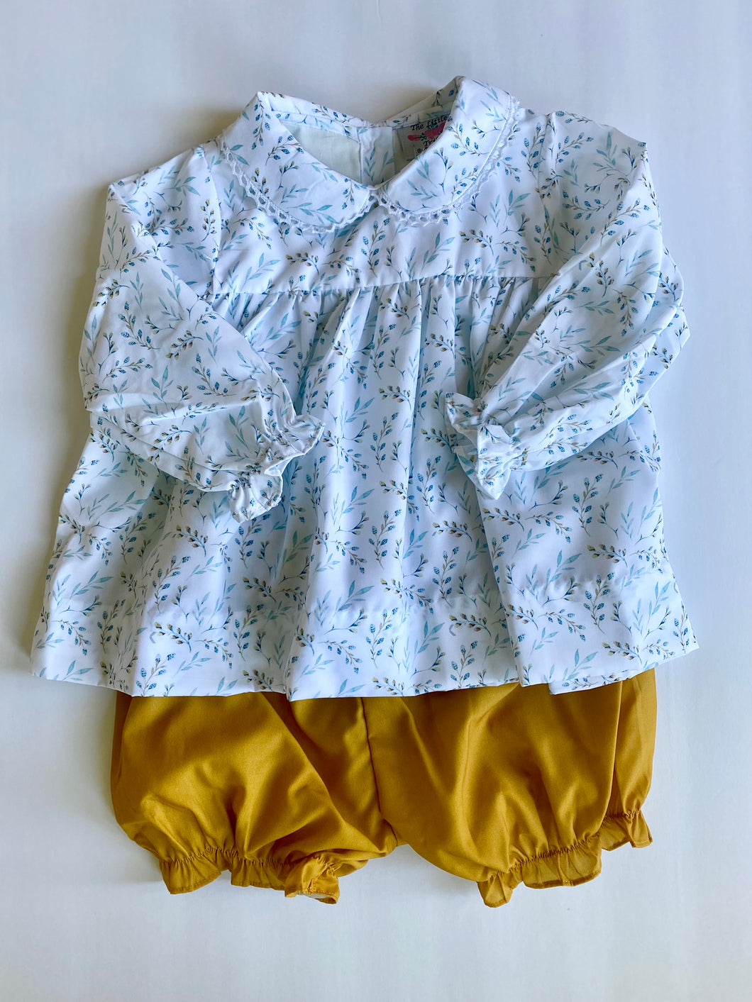 mustard and floral bloomer set