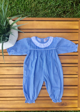 Blue gingham girl romper