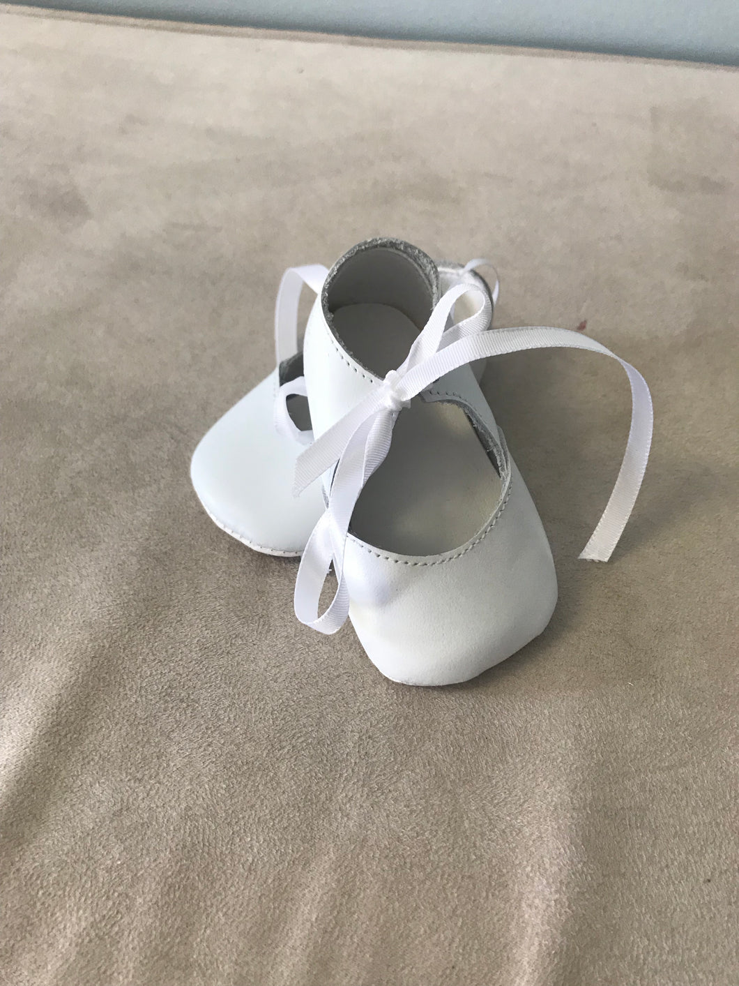 White ballet crib shoes