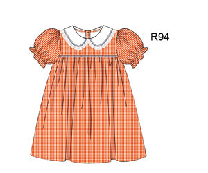 Orange gingham dress